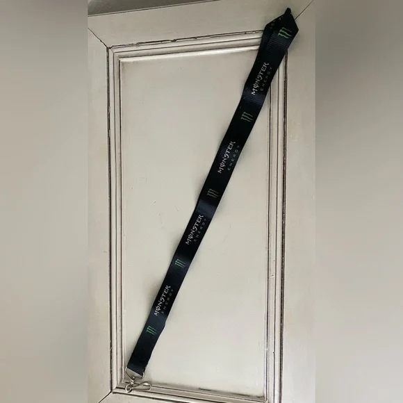 Monster Energy Drink Black Lanyard Keychain New Official Sealed Stocking Stuffer - Picture 2 of 4